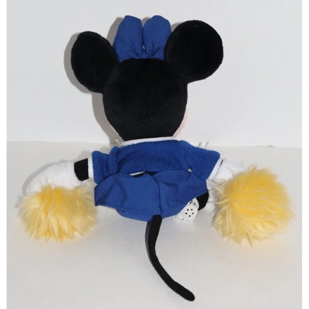 Walt Disney World Cheerleader Pom Poms Blue & Yellow Minnie Mouse Stuffed Plush